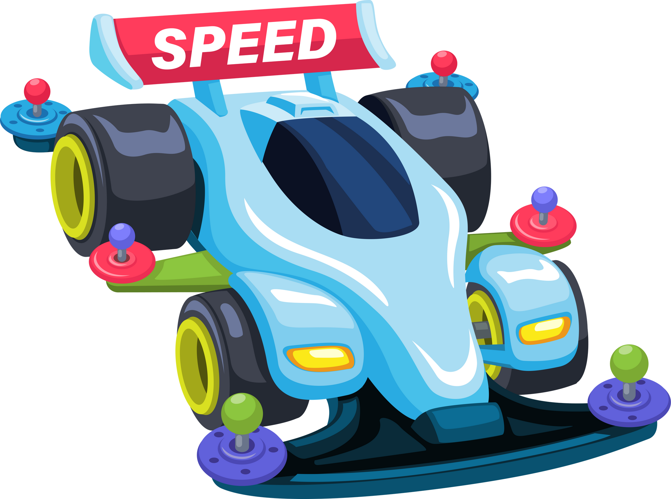 Mini 4wd car toy symbol cartoon illustration